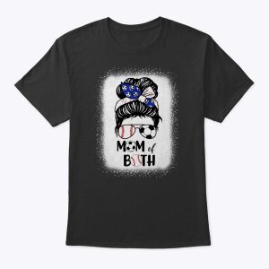 Messy Bun Soccer Mom Baseball Mom Of Both Mothers Day T-Shirt