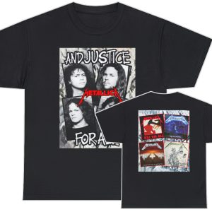 Metallica And Justice For All Band Photos With Album Covers Shirt