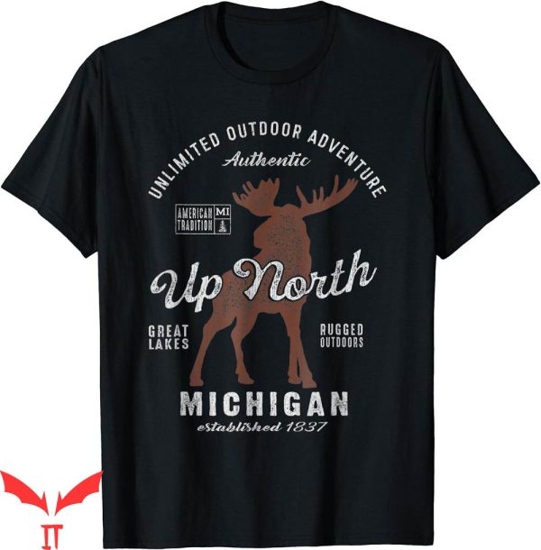 Michigan Vintage T-Shirt Moose Up North Cool
