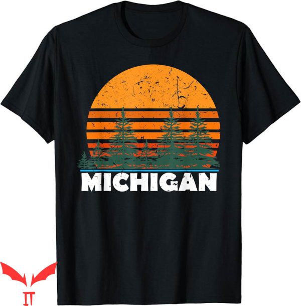Michigan Vintage T-Shirt Retro Sunset MI State Gift