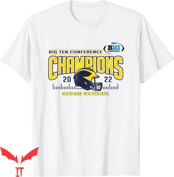 Michigan Wolverines T-Shirt Big Ten Champs Football Helmet