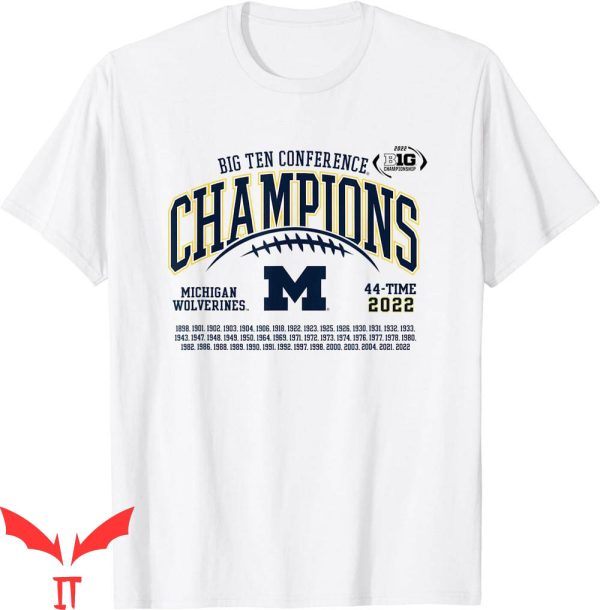 Michigan Wolverines T-Shirt Big Ten Champs Football Laces