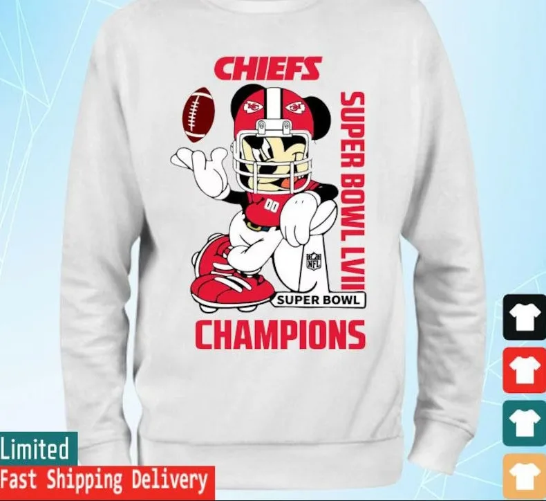 Mickey Mouse Kansas City Chiefs Super Bowl LVII 2023 Champions Shirt Mickey Mouse Kansas City Chiefs Super Bowl LVII 2023 Champions Shirt