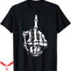 Middle Finger T-Shirt Fuck Off Halloween Skeleton Hand