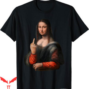 Middle Finger T-Shirt Mona Lisa With Lightweight Graphic