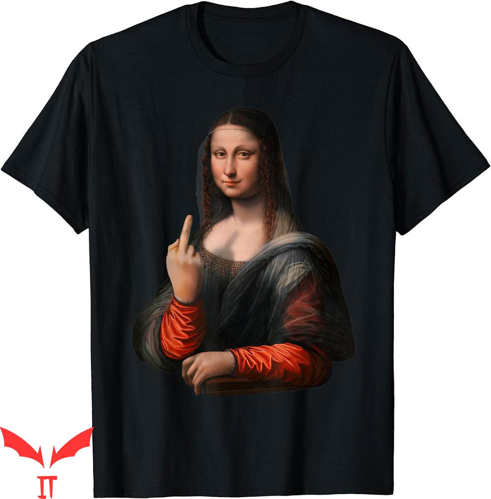 Middle Finger T-Shirt Mona Lisa With Lightweight Graphic Middle Finger T-Shirt Mona Lisa With Lightweight Graphic