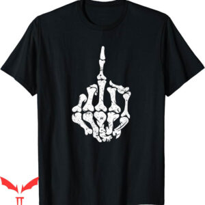 Middle Finger T-Shirt Offensive Biker Skull