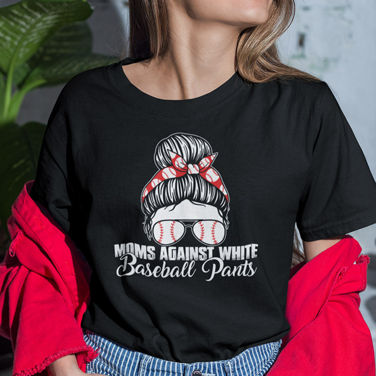 Moms Again White Baseball Pants Tee Moms Again White Baseball Pants Tee