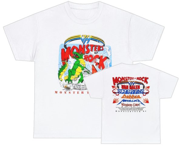 Monsters of Rock 1988 Van Halen Scorpions Dokken Metallica Kingdom Come Tour Shirt
