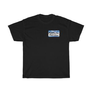 My Name Is Marilyn Manson Shirt with Manson Middle Finger A Wearing Flag on Back