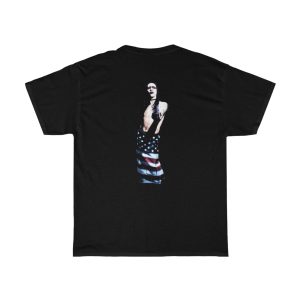 My Name Is Marilyn Manson Shirt with Manson Middle Finger A Wearing Flag on Back 3
