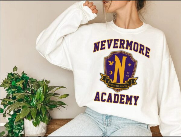 Nevermore Academy Wednesday Sweatshirt Costume Retro Movie Sweater