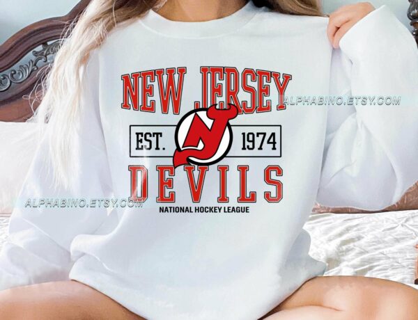 New Jersey Devils Est 1974 Hockey Sweatshirt