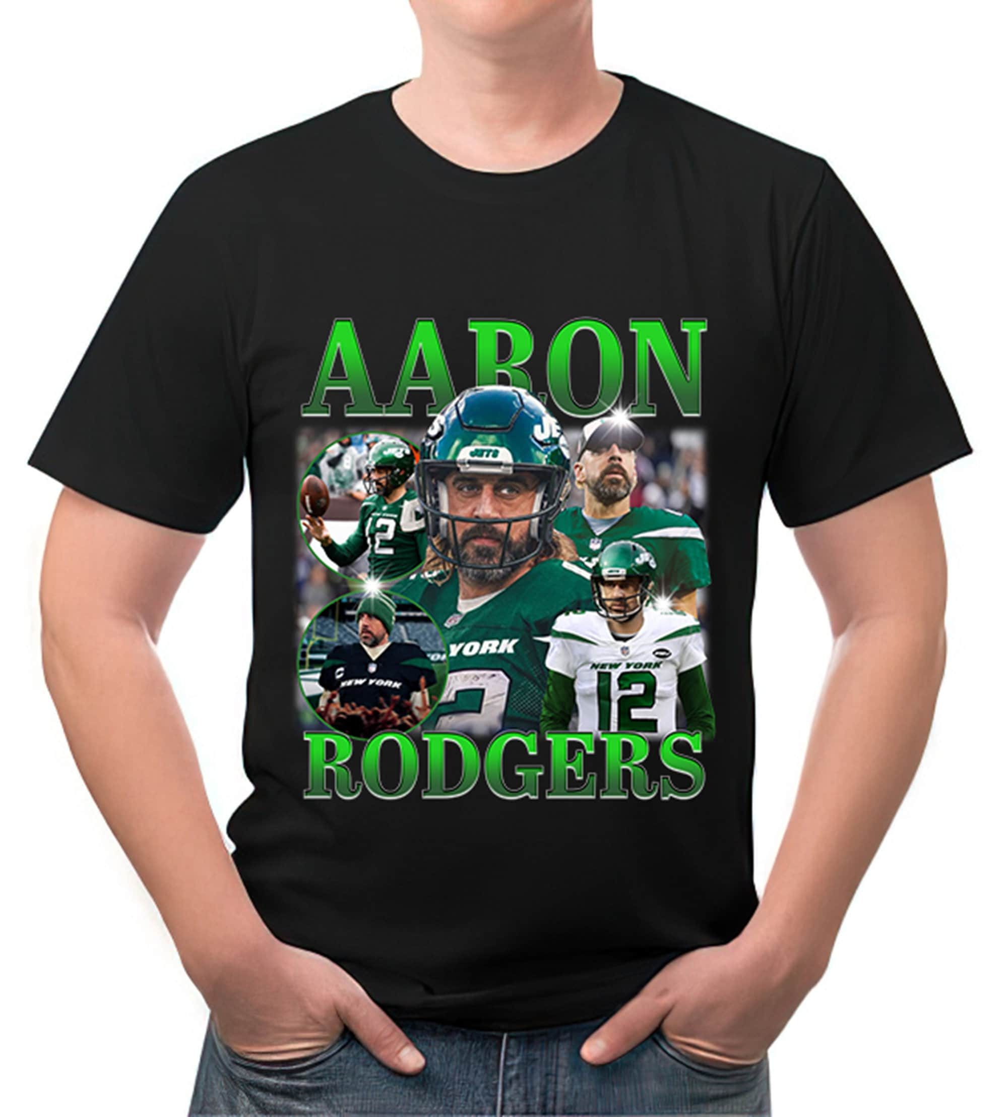 Nfl Aaron Rodgers Classic 90s Graphic Tee New York Jets Shirt