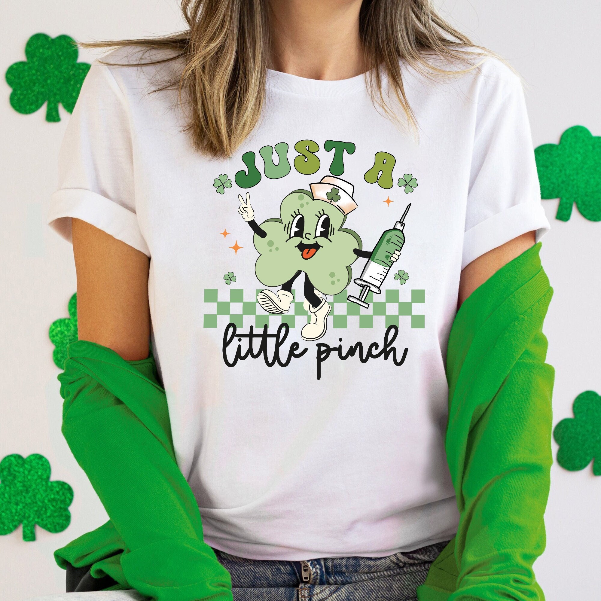 Nurse St. Patrick's Day Just A Little Pinch RN L&D Phlebotomist Shirt Nurse St. Patrick's Day Just A Little Pinch RN L&D Phlebotomist Shirt