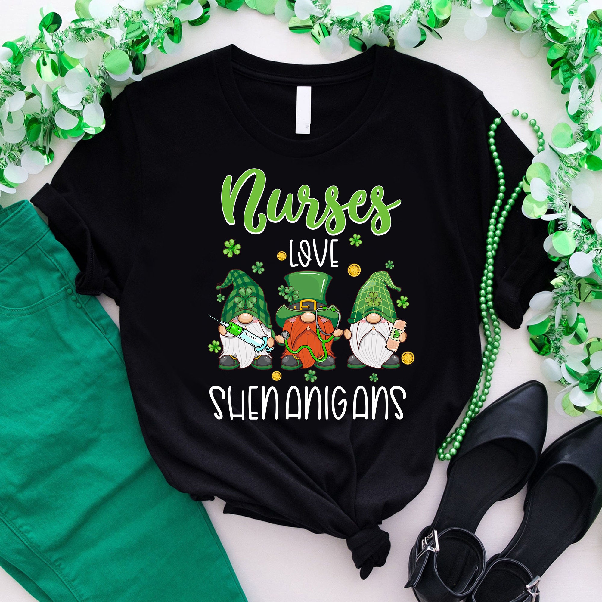 Nurses Love Shenanigans Funny Gnomes Nurse St Patricks Day Shirt Nurses Love Shenanigans Funny Gnomes Nurse St Patricks Day Shirt