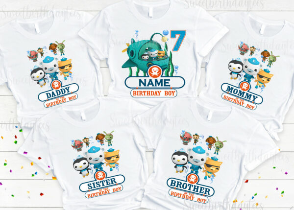Octonauts Birthday Theme Family Matching Custom Shirt
