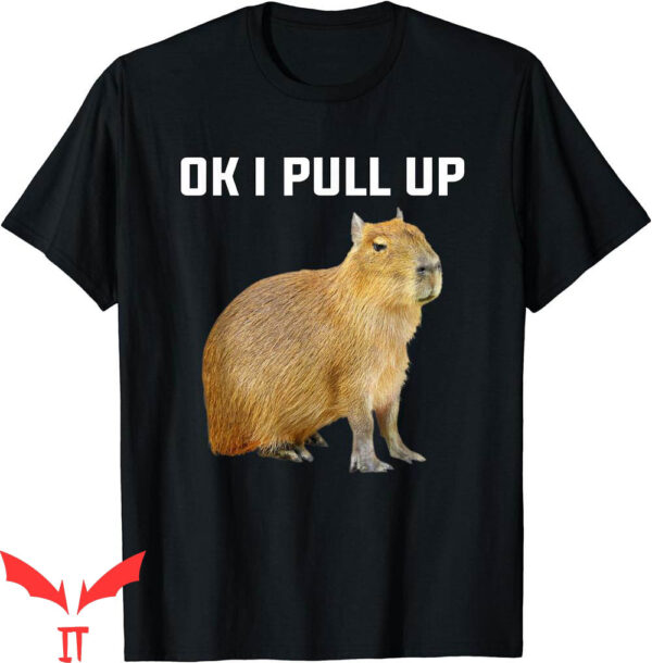 Ok I Pull Up Capybara T-Shirt Funny Rodent Lover Animal