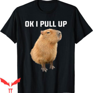 Ok I Pull Up Capybara T-Shirt Funny Rodent Lover Animal Tee