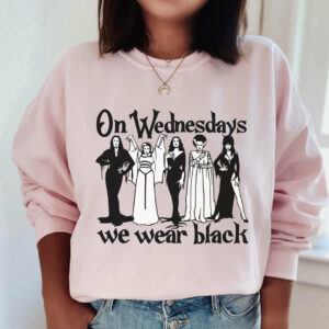 On Wednesdays We Wear Black Halloween Sweatshirt