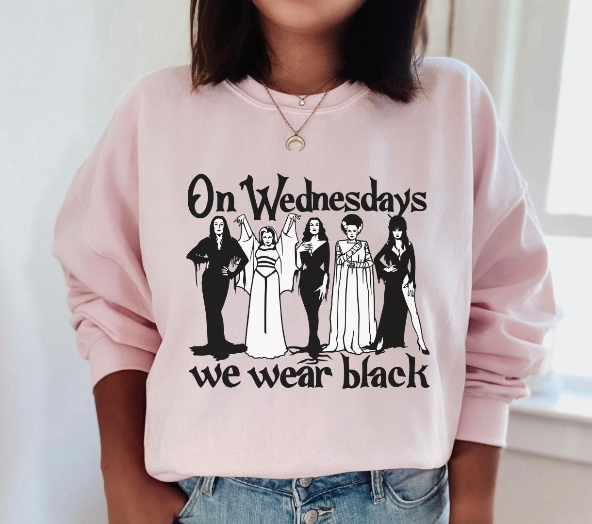 On Wednesdays We Wear Black Halloween Sweatshirt On Wednesdays We Wear Black Halloween Sweatshirt