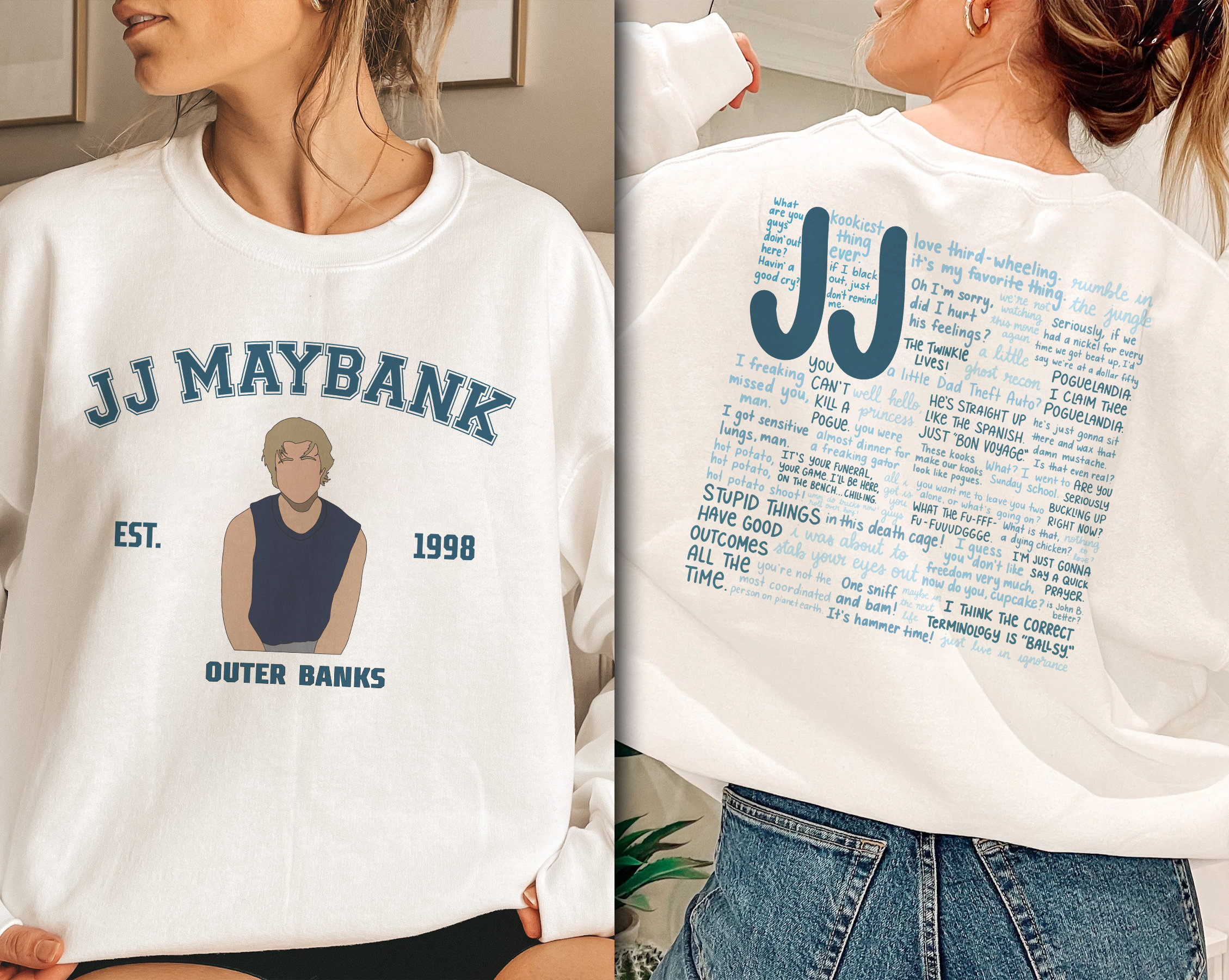 Outer Banks Characters 2 Side Sarah Cameron Sweatshirt Outer Banks Characters 2 Side Sarah Cameron Sweatshirt