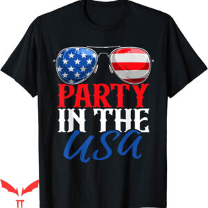 Party In The Usa T-Shirt Funny July American Flag Sunglasses