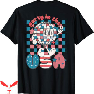 Party In The Usa T-Shirt Of July Patriotic Disco Ball Retro