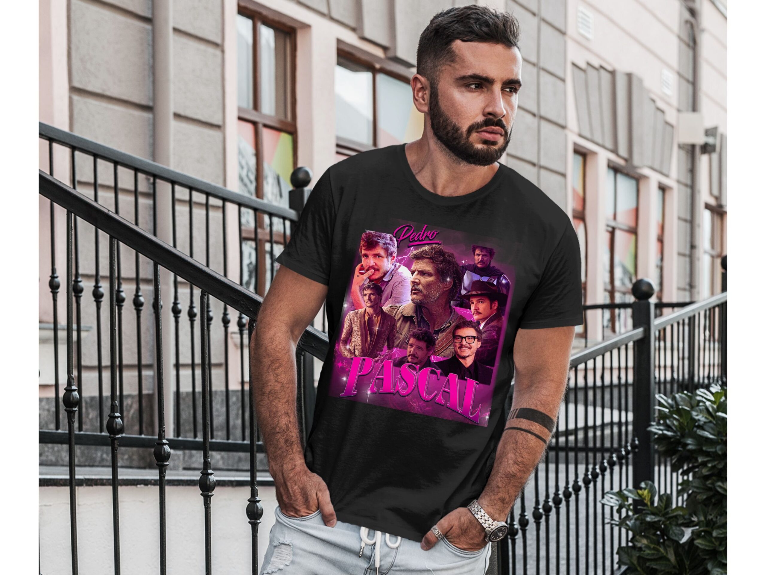 Pedro Pascal The Last Of Us 90's Retro T Shirt Pedro Pascal The Last Of Us 90's Retro T Shirt