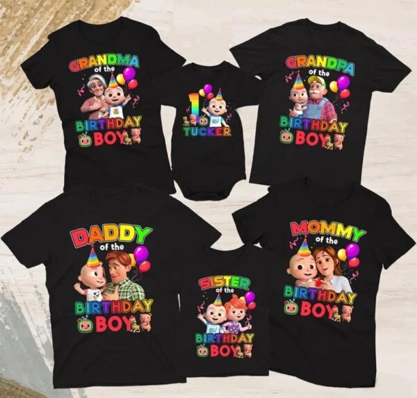 Personalised Cocomelon Birthday Family Matching Shirt