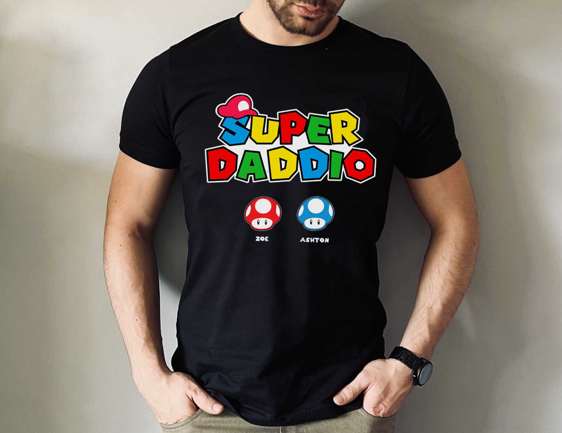 Personalization Super Daddio Game Love My Dad Father's Day T Shirt Personalization Super Daddio Game Love My Dad Father's Day T Shirt