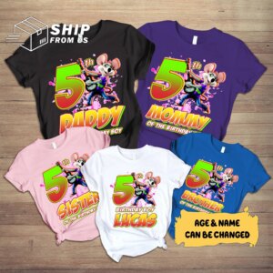 Personalized Chuck E Cheese Family Birthday Shirt
