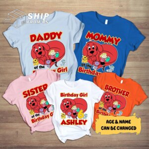 Personalized Clifford Dog Family Birthday Shirt