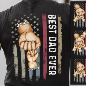 Personalized Fist Bump Dad Best Ever Kids Name Shirt