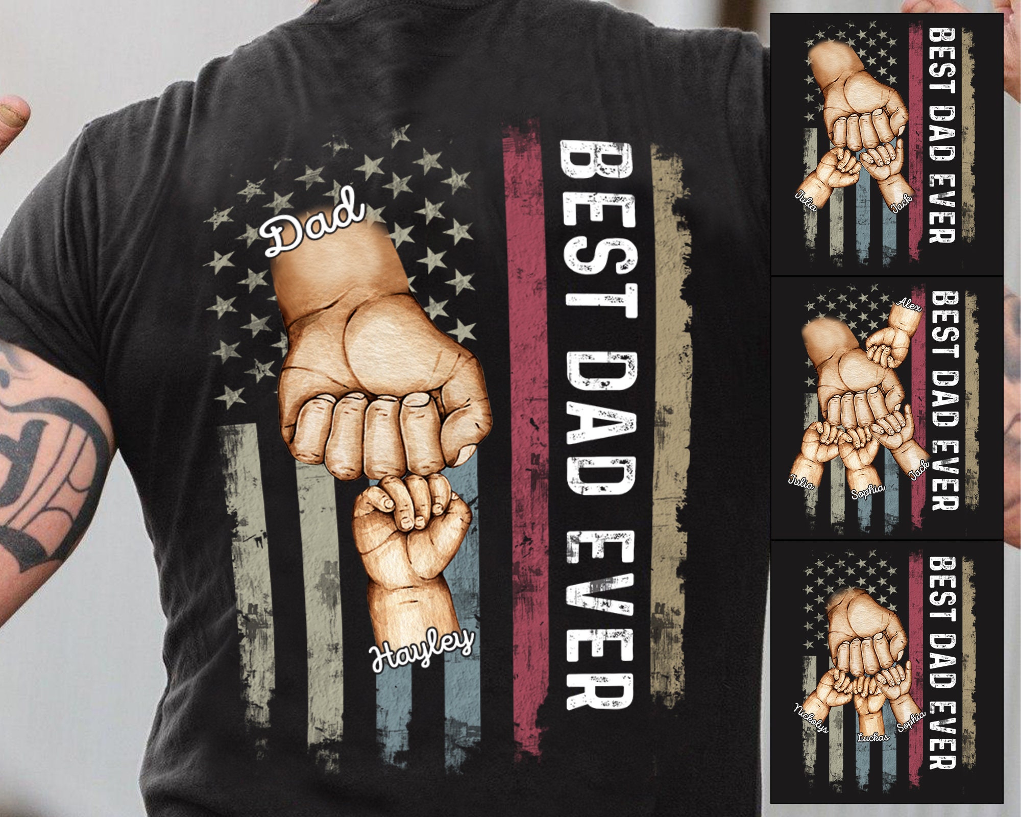 Personalized Fist Bump Dad Best Ever Kids Name Shirt Personalized Fist Bump Dad Best Ever Kids Name Shirt