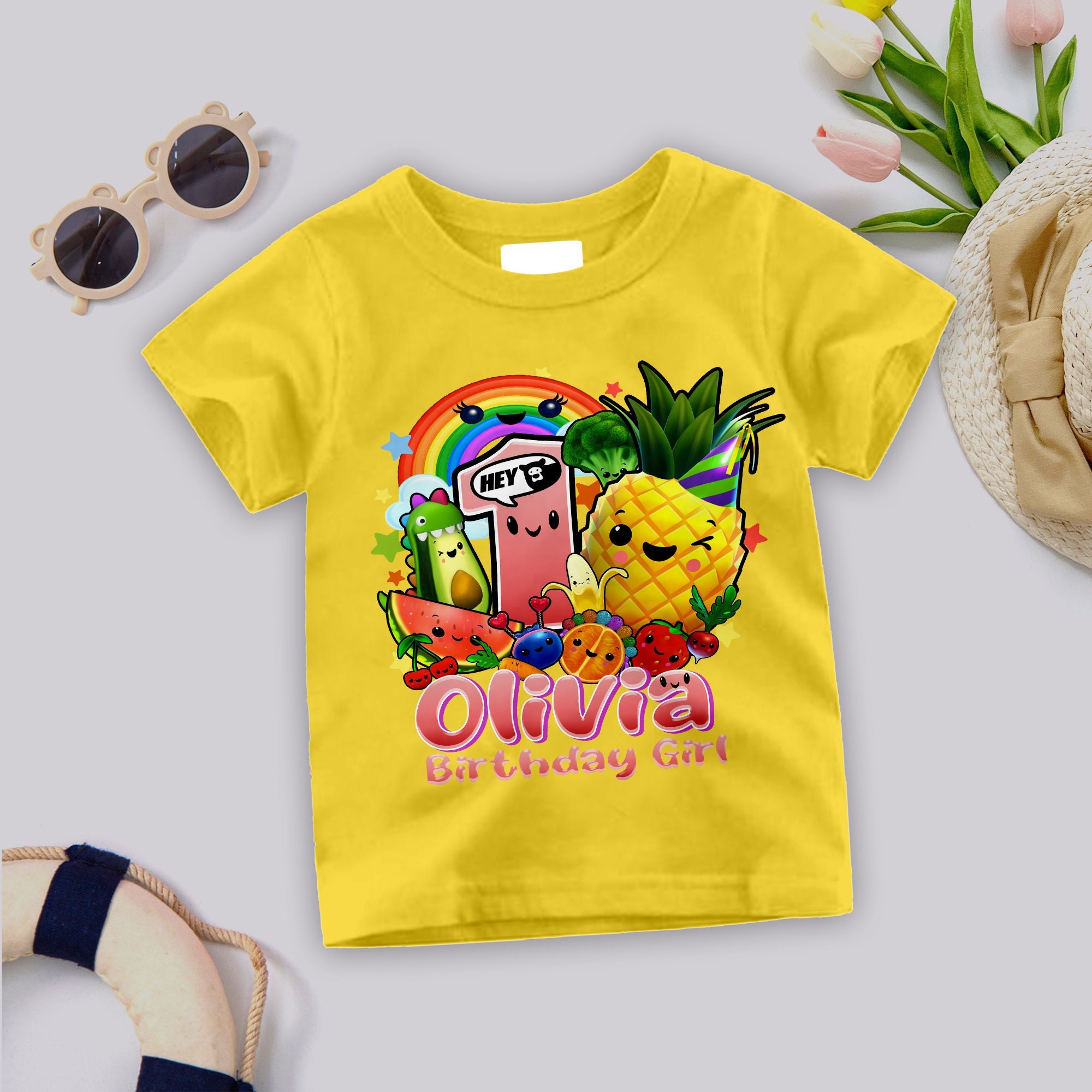 Personalized Hey Bear Sensory Birthday Dancing Fruit Shirt Personalized Hey Bear Sensory Birthday Dancing Fruit Shirt