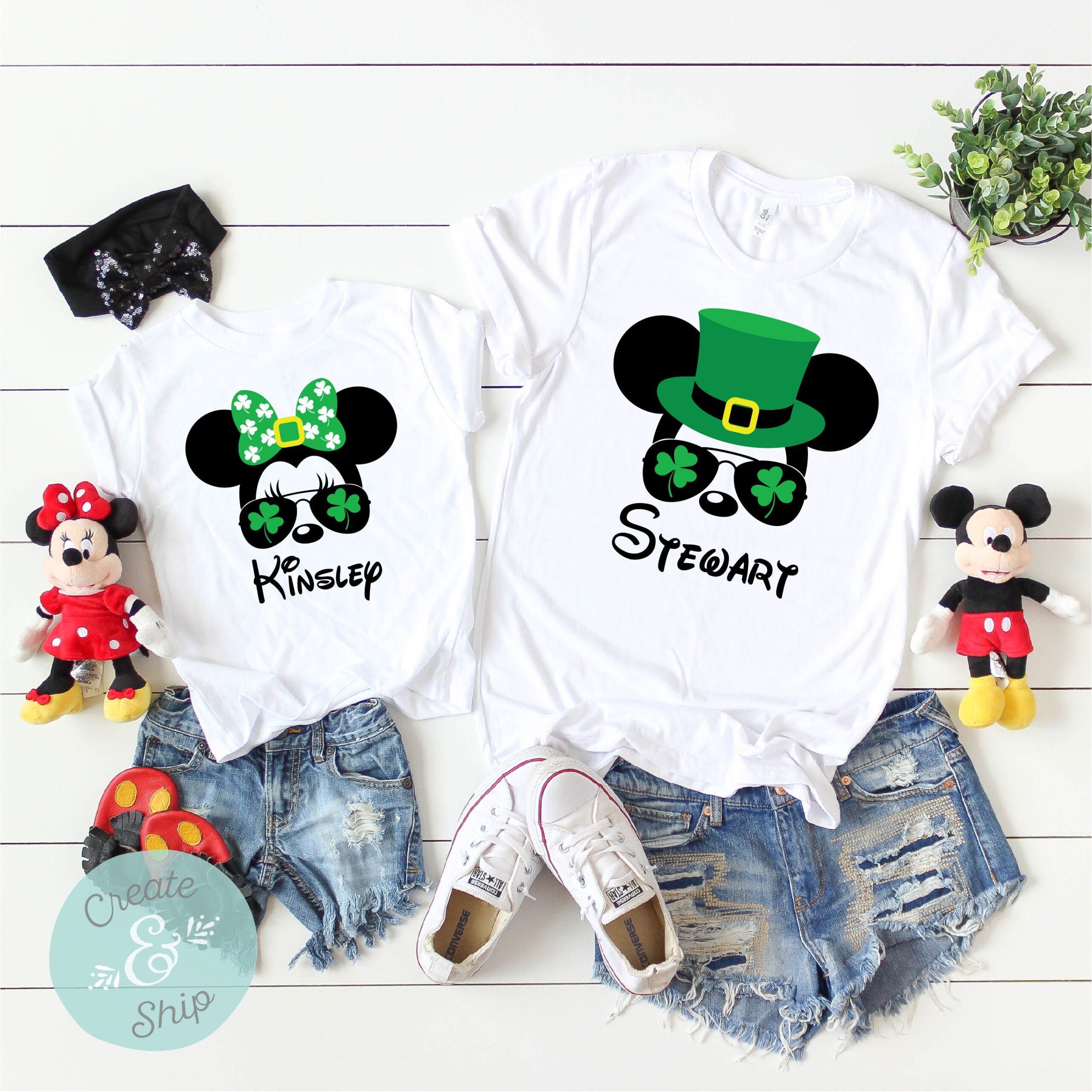 Personalized Mickey Minnie Shamrock Disney Sunglasses St. Patricks Day Shirt Personalized Mickey Minnie Shamrock Disney Sunglasses St. Patricks Day Shirt