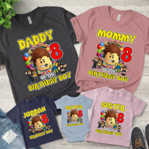 Personalized Name And Age Roblox Birthday Boy Shirt