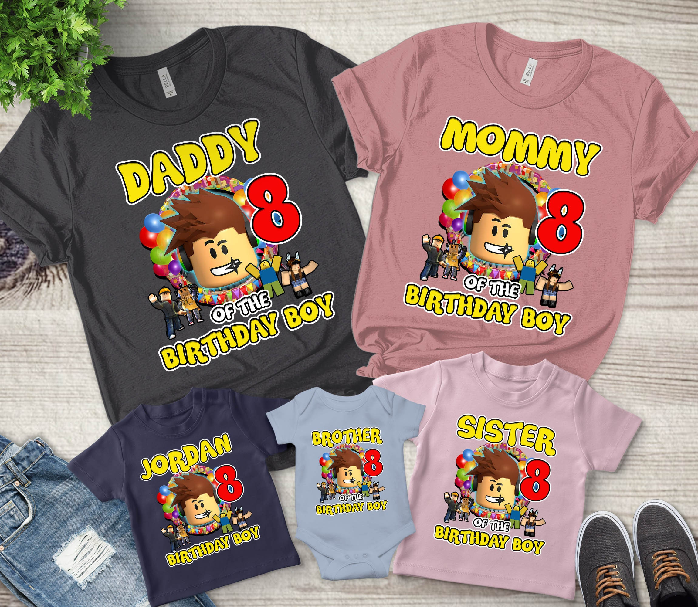 Personalized Name And Age Roblox Birthday Boy Shirt Personalized Name And Age Roblox Birthday Boy Shirt