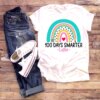 Personalized Name Girls Rainbow 100th Day Of School T Shirt