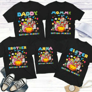 Personalized Princess Peach Birthday Family Matching Shirt