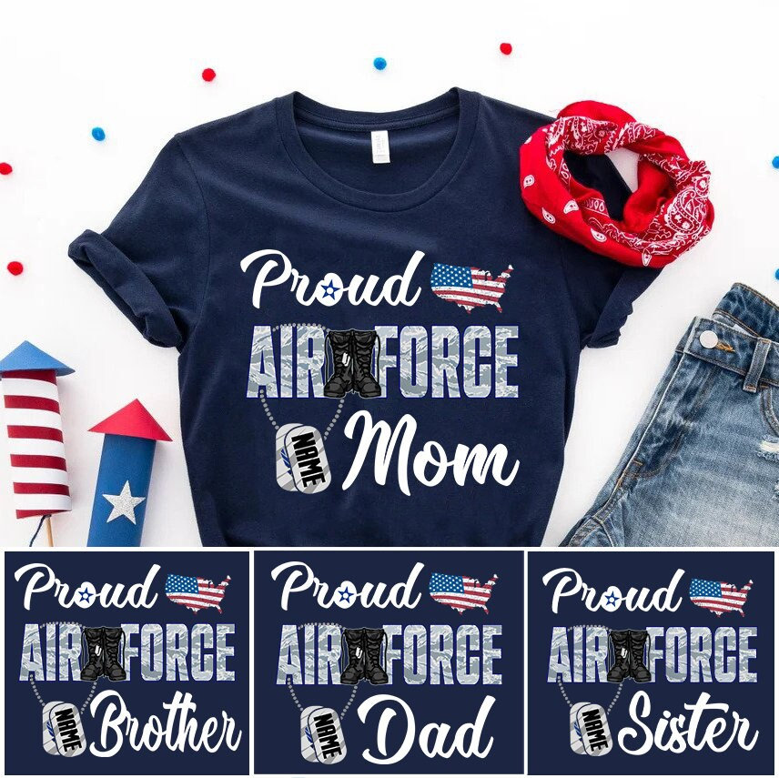Personalized Proud Air Force Family Mom U.S Airman Shirt Personalized Proud Air Force Family Mom U.S Airman Shirt