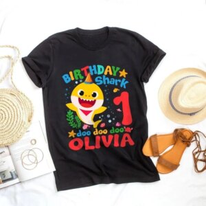 Personalized Shark Birthday Party Family Shirt