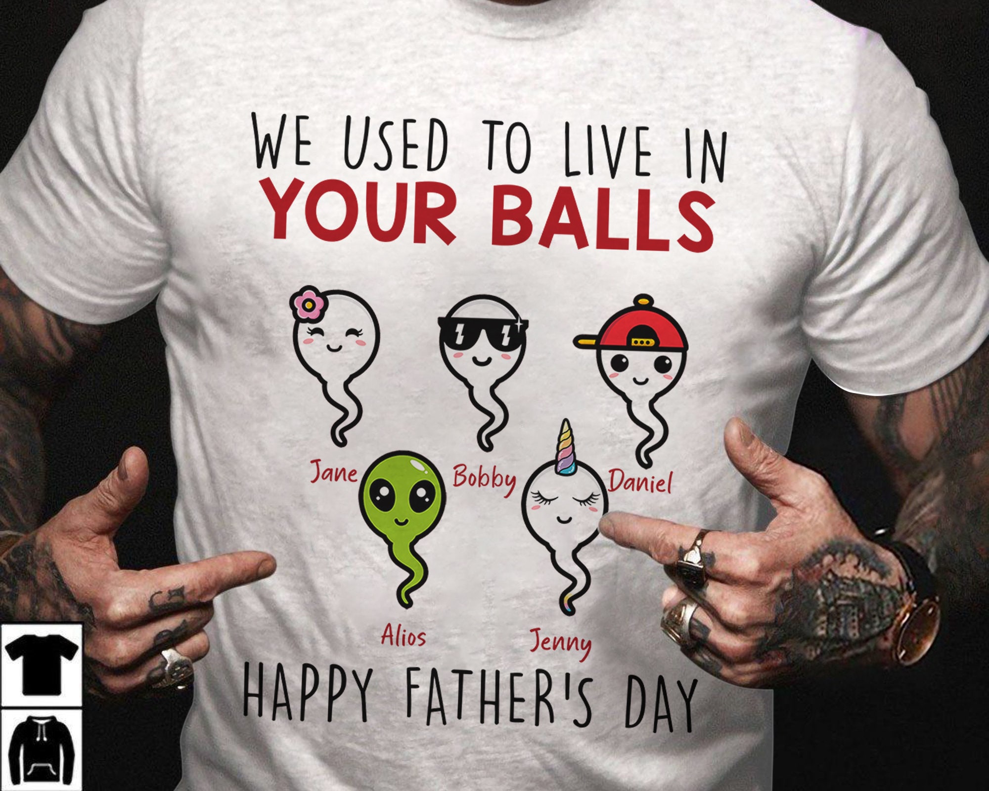 Personalized Sperms Fathers Day Dad Gift Shirt Personalized Sperms Fathers Day Dad Gift Shirt