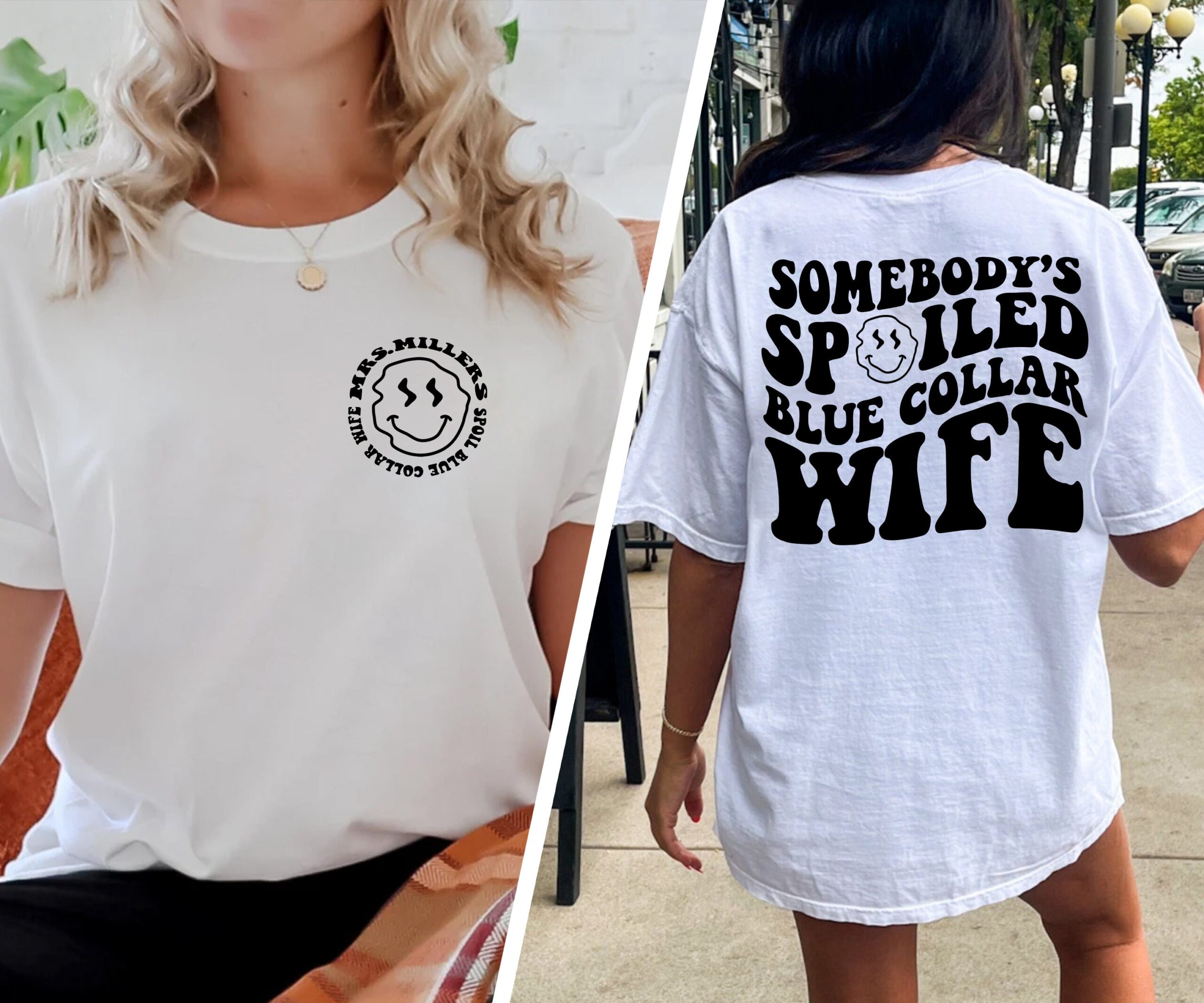 Personalized Spoiled Blue Collar Wife Mom Shirt Personalized Spoiled Blue Collar Wife Mom Shirt
