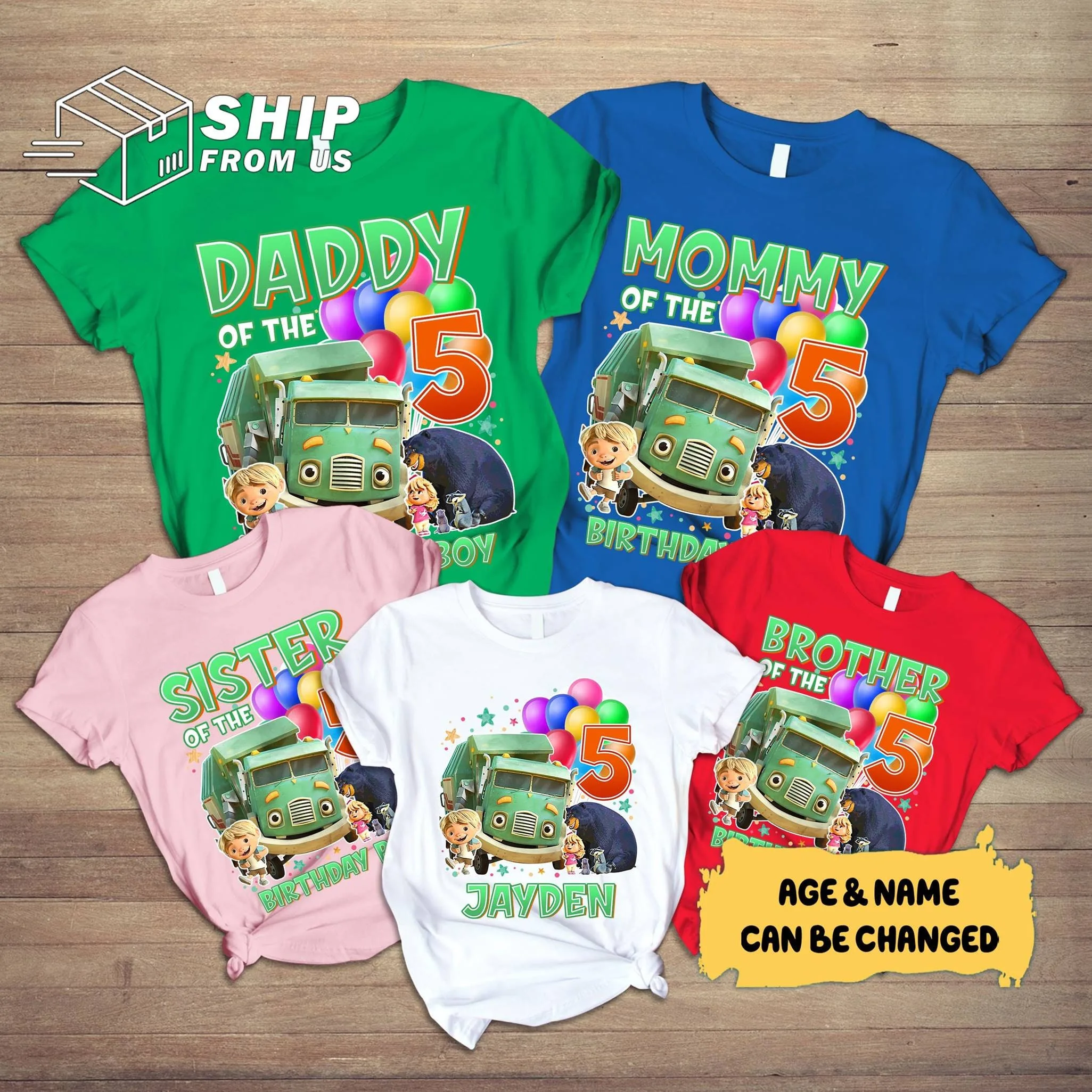 Personalized Trash Truck Family Birthday Boy Shirt Personalized Trash Truck Family Birthday Boy Shirt