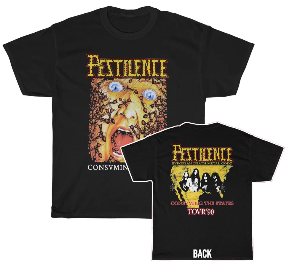 Pestilence 1990 Consuming Impulse Consuming The States Tour Shirt Pestilence 1990 Consuming Impulse Consuming The States Tour Shirt