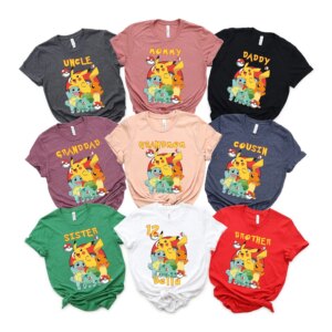 Pokemon Matching Birthday Shirts For Family