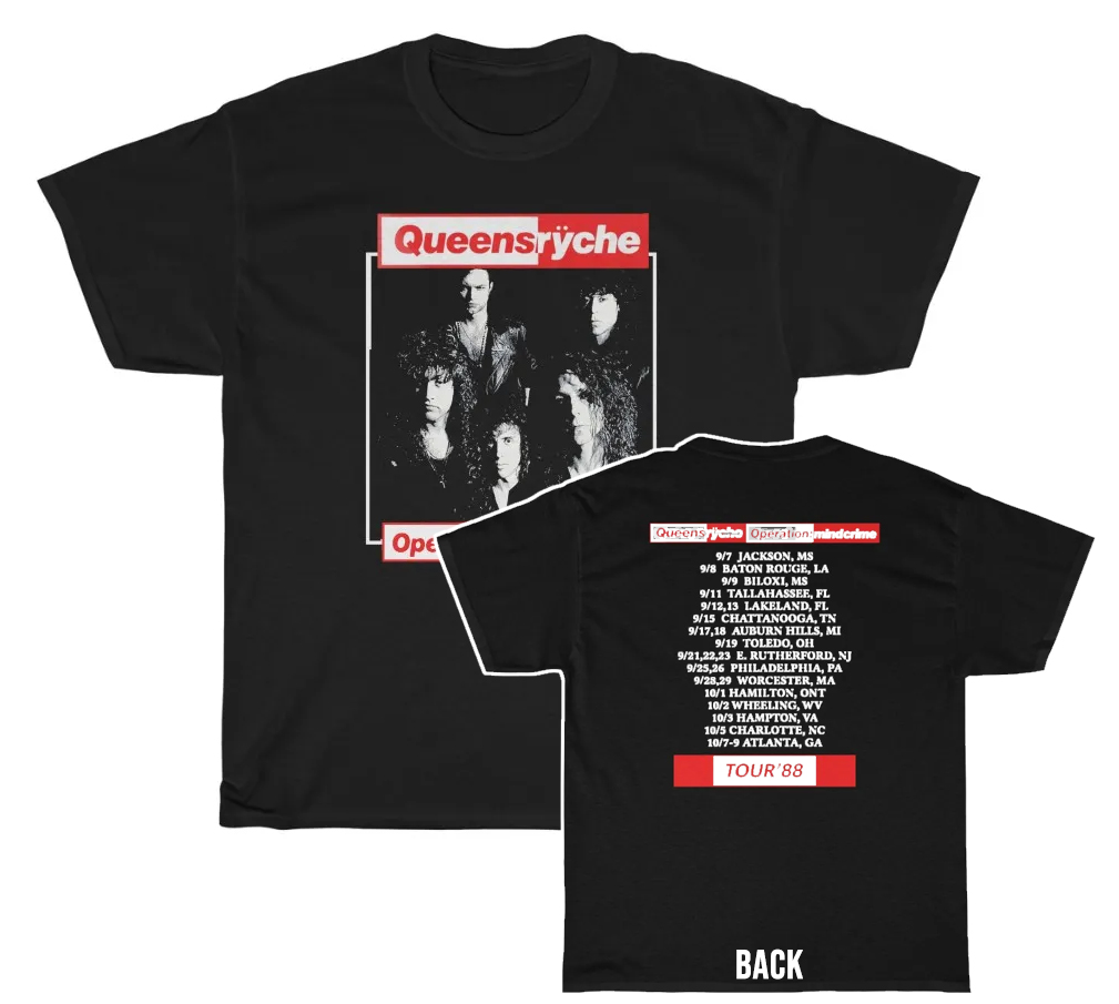 Queensryche 1988 Operation Mindcrime Tour Shirt Queensryche 1988 Operation Mindcrime Tour Shirt
