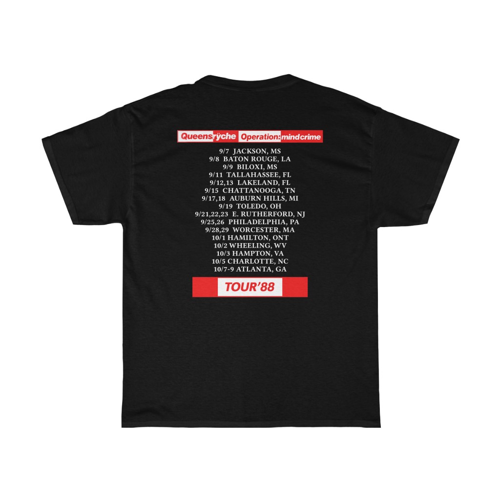 Queensryche 1988 Operation Mindcrime Tour Shirt Queensryche 1988 Operation Mindcrime Tour Shirt